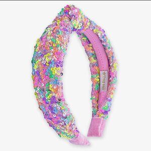 Kids Rainbow Knot Headband - Rainbow Sequin Knotted Hair Band Accessories